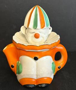 lot 47C image: K - Vintage Japan Clown Ceramic Juice Pitcher and Reamer