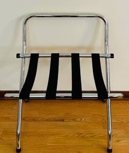 lot 51C image: DR - Folding Chrome Luggage Rack with Black Straps