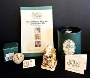 lot 62C image: K - Harmony Kingdom Roly Poly Liz Trinket Box & Harmony Kingdom Tonys Tabbies Trinket Box and More