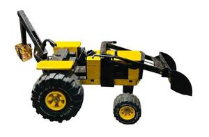 lot 84C image: FR - Vintage Tonka Yellow Metal Backhoe Loader Toy