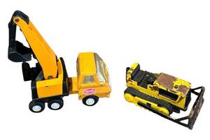 lot 87C image: FR - Vintage Tonka Metal Toy Crane and Bulldozer Set