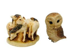 lot 94C image: K - Harmony Kingdom Unbridled & Groomed Trinket Box & Harmony Kingdom Owl Trinket Box