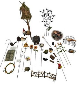 lot 99C image: FR - Fairy Garden Accessories Collection with Figurines, Houses, and Decorative Stakes