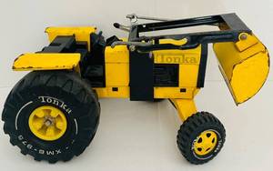 lot 100CC image: FR - Vintage Tonka XMB-975 Yellow Metal Front Loader Toy Tractor