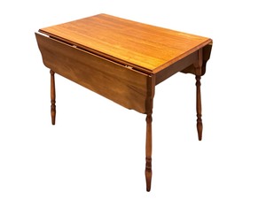 lot 216C image: LL - Vintage Wooden Drop-Leaf Dining Table with Turned Legs