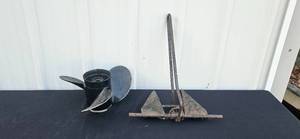 lot 15 image: Boat Anchor and 3-Blade Propeller Set