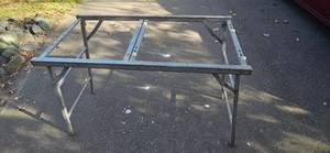 lot 23 image: Folding Metal Saw Horse Stand with Adjustable Extension