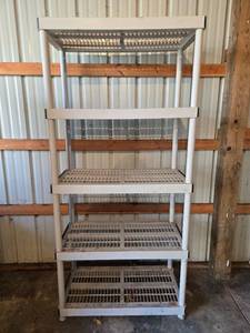 lot 44 image: Heavy Duty Plastic 5-Shelf Storage Rack 76x36x16 Inches