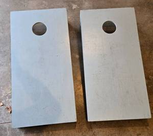 lot 46 image: Pair of Wooden Cornhole Game Boards 48x24 Inches - missing bags