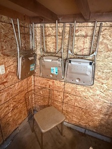 lot 69 image: Set of Vintage Cosco Folding Chairs with Padded Seats