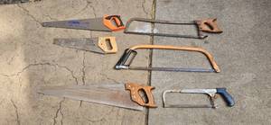lot 76 image: Collection of Hand Saws and Hacksaws Including Irwin and Craftsman