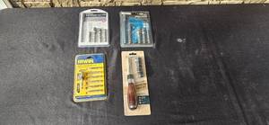 lot 77 image: Drill Bit and Drive Adapter Sets with Ratcheting Screwdriver