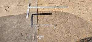 lot 81 image: Set of Framing Squares and T-Square Construction Tools