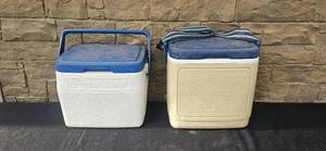 lot 82 image: Pair of Vintage Coleman and Tag-Along Hard-Sided Coolers