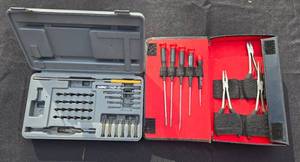 lot 92 image: Craftsman Precision Tool Set and Ryobi Drill Bit Kit with Case