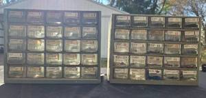 lot 96 image: Set of Storage Bins with Mixed Hardware and Electrical Connectors