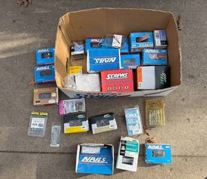 lot 106 image: Bulk Lot of Screws and Nails Assortment with Various Sizes and Types