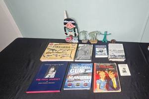 lot 136 image: Books on Firearms, WWII, Gun Manuals, Americana and Novelty Figures Collection