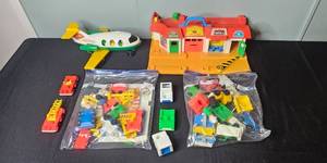 lot 149 image: Fisher-Price Playset with Airplane, Town Base, Vehicles, and Figures