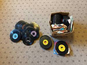 lot 159 image: Large Collection of Vintage 45 RPM Vinyl Records with Sleeves