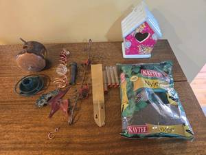 lot 203 image: Assorted Birdhouse and Bird Feeder Supplies with Kaytee Nyjer Seed