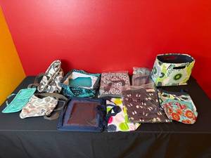 lot 218 image: Collection of Tote Bags, Organizers, and Pouches Assorted Patterns