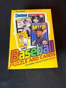 lot 223 image: 1989 Donruss Baseball Puzzle & Cards Wax Box 36 Packs