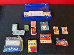 lot 228 image: Collection of Vintage Card Games and Rummy Tile Set