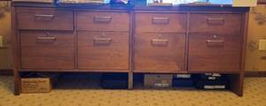 lot 253 image: Wood 8-Drawer Office Credenza 28.5x73x18 Inches