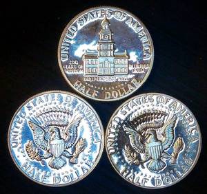 (1) Proof & (2) SMS 40% Silver Kennedy Half Dollar Coins