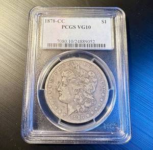 PCGS VG10 1878CC Morgan Silver Dollar Coin