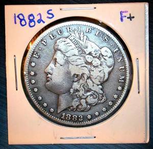 lot 13 image: FF 1882 S Silver Morgan Dollar