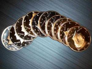 lot 38 image: $5 FV Clad Proof Kennedy Half Dollar Coins - (10) Coins wUnique Dates