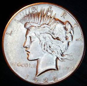 lot 55 image: AUAU 1926 D Silver Peace Dollar