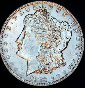lot 57 image: Uncirculated 1883 O Morgan Silver Dollar, Original Surfaces