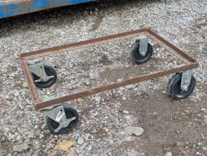 lot 34 image: Rolling Cart Frame - 4 Casters - Heavy Duty Steel