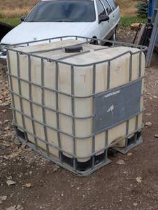 lot 35 image: 275 Gallon IBC Tote with Aluminum Cage - Mauser