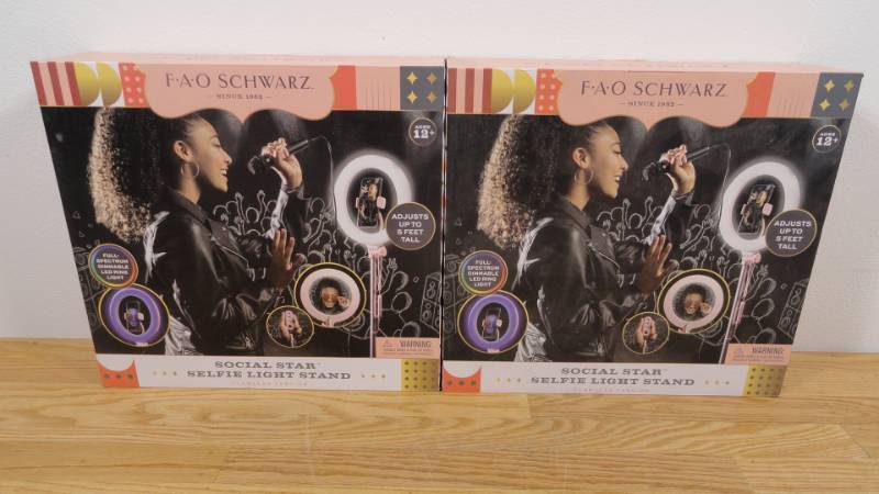 lot 329 image: Set of 2 FAO Schwarz Social Star Selfie Light Stand