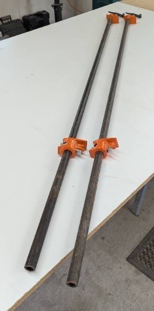lot 105 image: 2 Large Pipe Wood Clamps - 67 Capacity - Pony