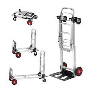 lot 40 image: Aluminum 2 in 1 Folding Hand Truck 400lbs. Capacity Heavy Duty Collapsible Dolly Rubber Wheels Industrial Transport Cart