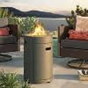 lot 49 image: 25 Pipestone Outdoor Column Fire Pit Gray - Threshold