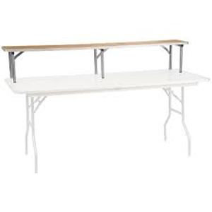 lot 11 image: Flash Furniture 72 x 12 x 12 Birchwood Bar Top Riser with Silver Legs