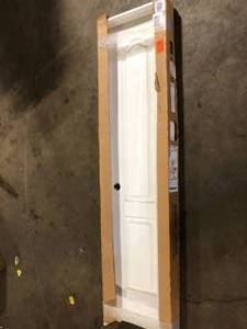 lot 1 image: 18 in. x 80 in. Craftsman White Painted  Molded Composite Single Prehung Interior Door Customer Returns See Pictures