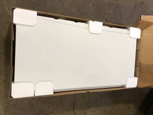 lot 6 image: Bootz Industries Mauicast NexTile 60 in. L x 30 in. W x 79 in. H Alcove Bathtub and Shower Stall Combo Kit with Left Hand Drain in White   Customer Returns See Pictures