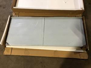 lot 11 image: 60 in. x 24 in. Stainless Steel Kitchen Utility Table with Backsplash and Bottom Shelf  Customer Returns See Pictures