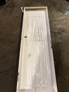 lot 47 image: RESO 24 in. x 80 in. Left-Handed Solid Core White Primed Composite Single Prehung Interior Door   Customer Returns See Pictures