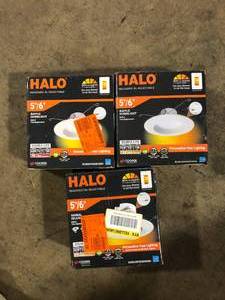 lot 62 image: Lot of Halo 56 Integrated LED Recessed lights customer return see pictures