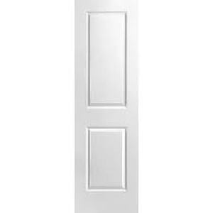 lot 33 image: RESO 24 in. x 80 in. Double Panel Solid Core Primed White Composite Smooth Texture Interior Door Slab  Customer Returns See Pictures