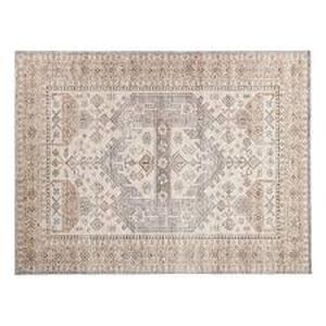lot 45 image: Home Decorators Collection Harmony Global Sand 6 ft. x 9 ft. Indoor Machine Washable Area Rug Customer Returns See Pictures