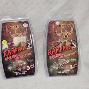 lot 34 image: 2 Packs of Rampage 2 Broadheads, As New